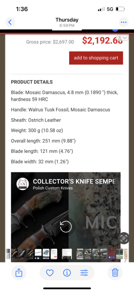 Collectors knife SEMPER - FIDIULS - 7 SUB HILT MICHO