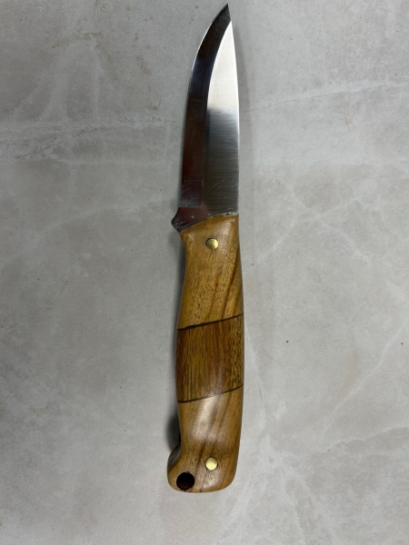 Custom Knife Olivewood and Canary Wood handle