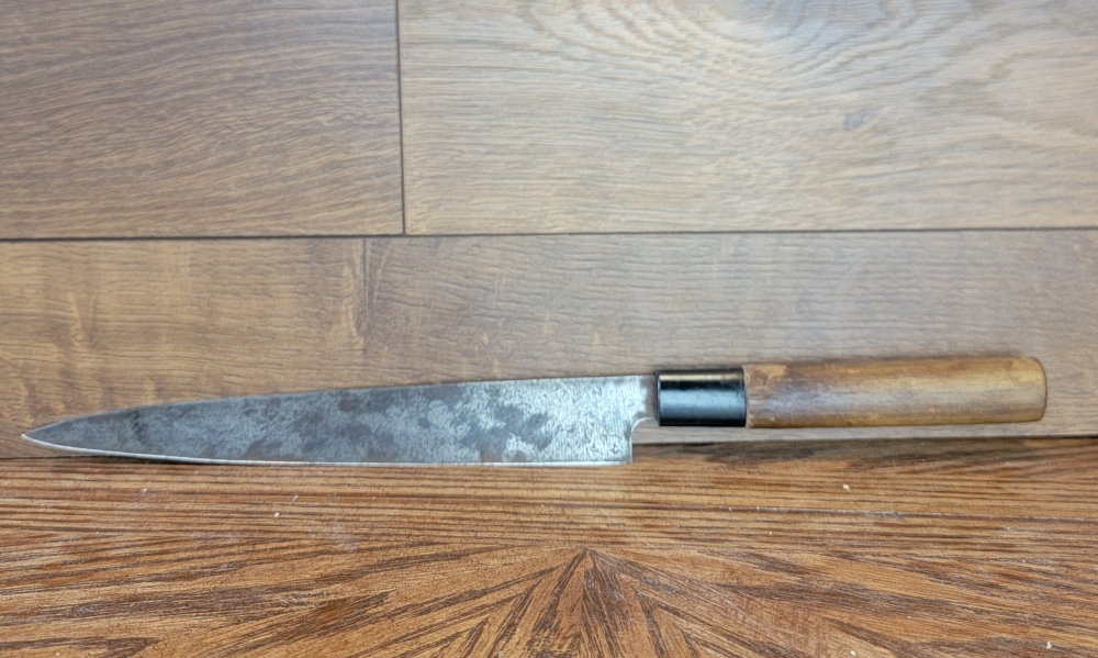 Feng Shikimori Single Bevel Yanagiba 210mm Restored, Damaged Handle