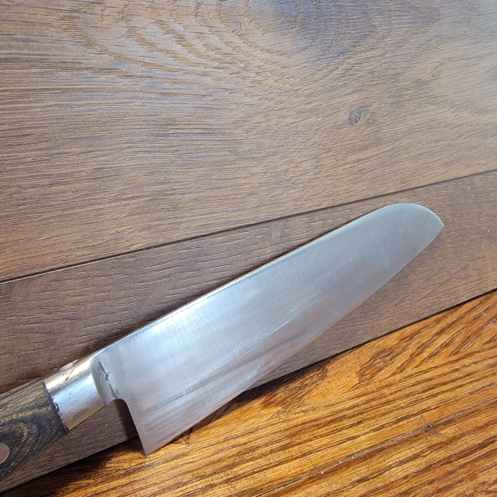 Full Tang 170mm Santoku, Western Style Handle, Unkown Maker, Good Starter Knife