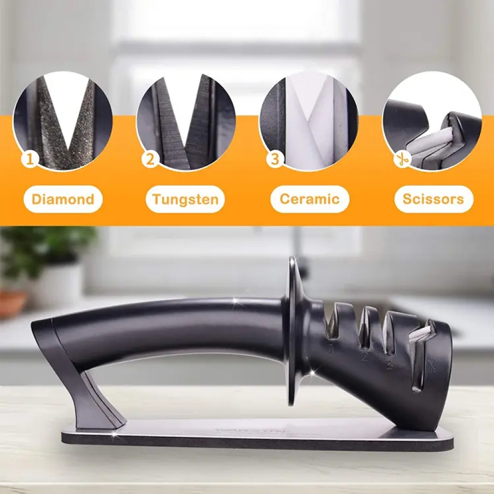 SAMURAI™ 4-in-1 Knife & Scissor Sharpener | Diamond, Tungsten, Ceramic