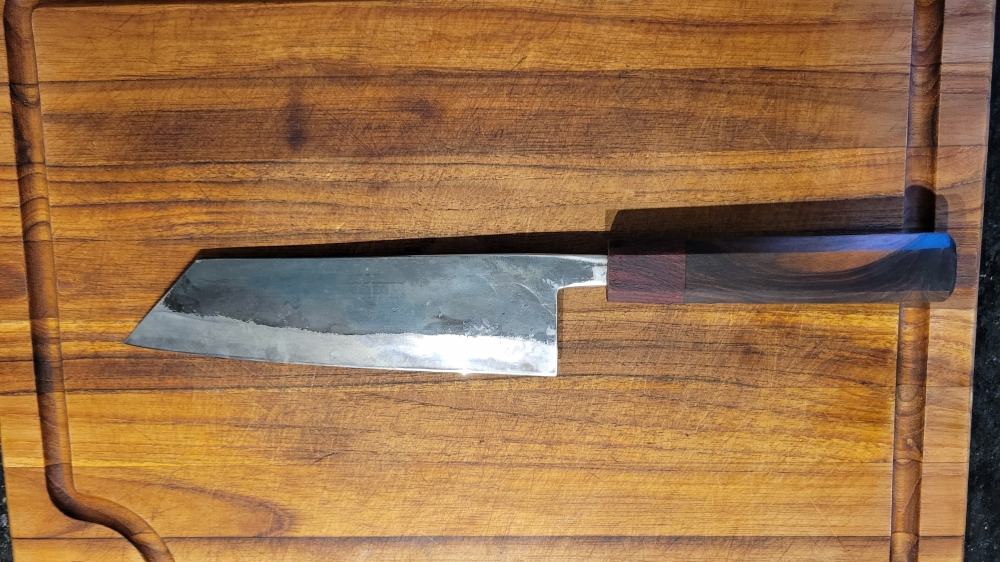 Hinokuni White #1 180mm Bunka, upgraded Ebony handle