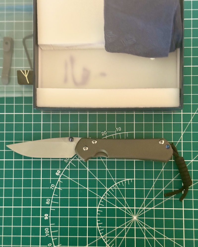 Chris Reeve Small Sebenza 31 Plain Drop Point (Blue Hardware)