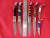 Lageioul bougna 4pc kitchen knives with 2pc small folding keychain,Handcrafted