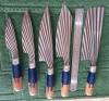 Precision, Beauty, and Craftsmanship, Pakka Wood Kitchen Knife Handcrafted Chef set 5 pc with laser etching crafting