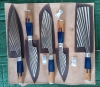 Precision, Beauty, and Craftsmanship, Pakka Wood Kitchen Knife Handcrafted Chef set 5 pc with laser etching crafting