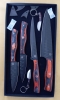 Vangi Kitchen Knife Handcrafted Chef Set Forged Jet Black D2 Japanese Stainless Steel,  4pc BBQ Set