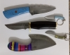 Totally handmade Special antique design 3pc Skinner knives 2pc gift keychains, Pakka wood & Vangi