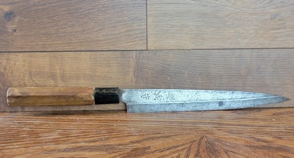 Feng Shikimori Single Bevel Yanagiba 210mm Restored, Damaged Handle