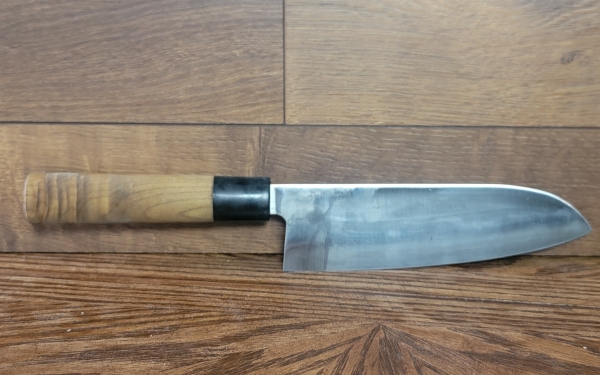 Testsu Katsuhiro 180mm Santoku, Gorgeous Wood Handle