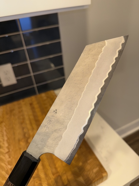 Nigara Hamono Tsuchime Aogami Super Nakiri K-Tip 165mm