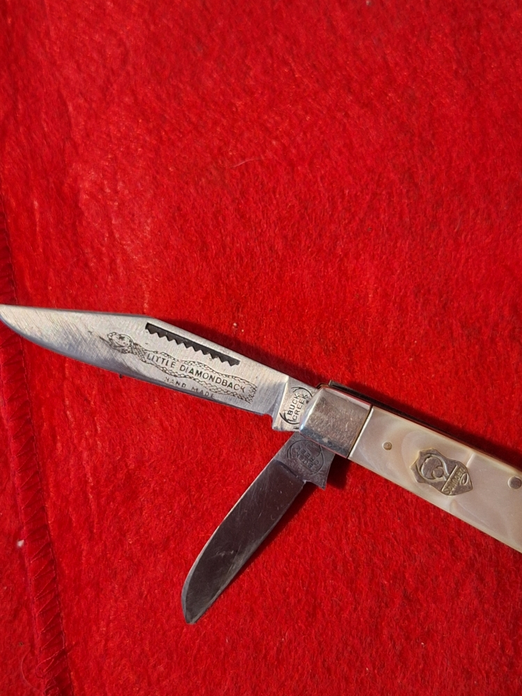 Buck Creek Little Diamondback 1974-1975 Stockman knife, Solingen Germany overall length 8\"
