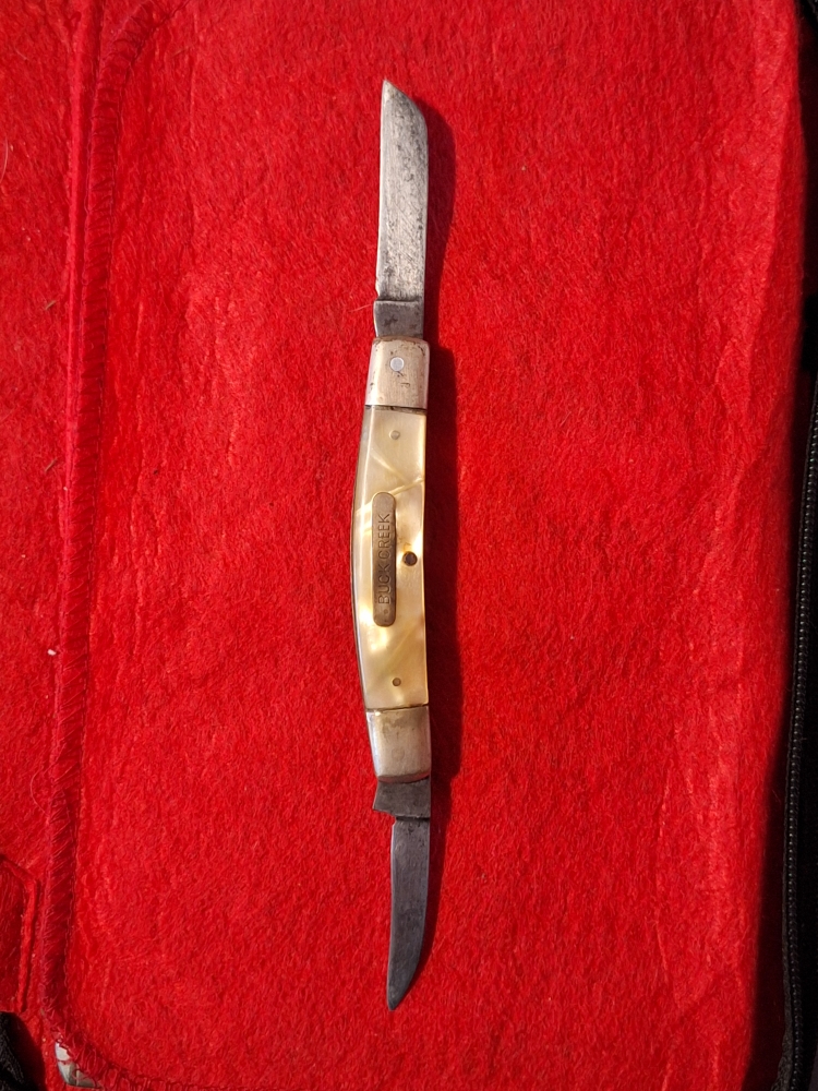 Buck Creek Collectors Solingen Germany Two Blade Knife Overall Length 7 1/2\"