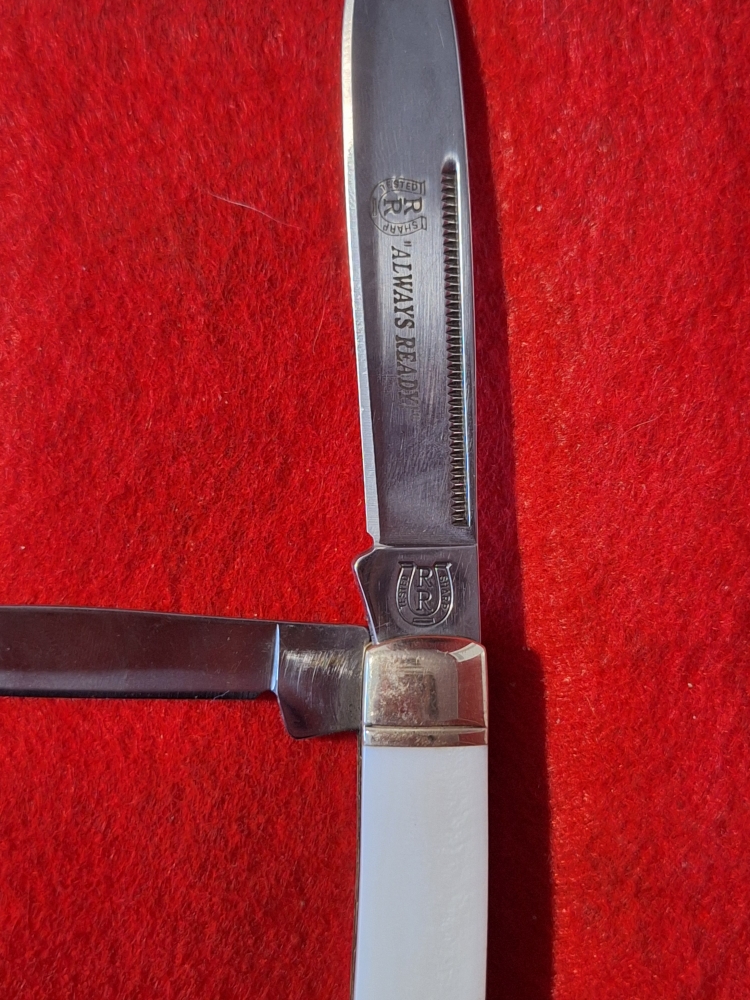 Rough Rider 'Always Ready' Two Blade Pocket Knife with Mother of Pearl Handle Overall Length 7\"