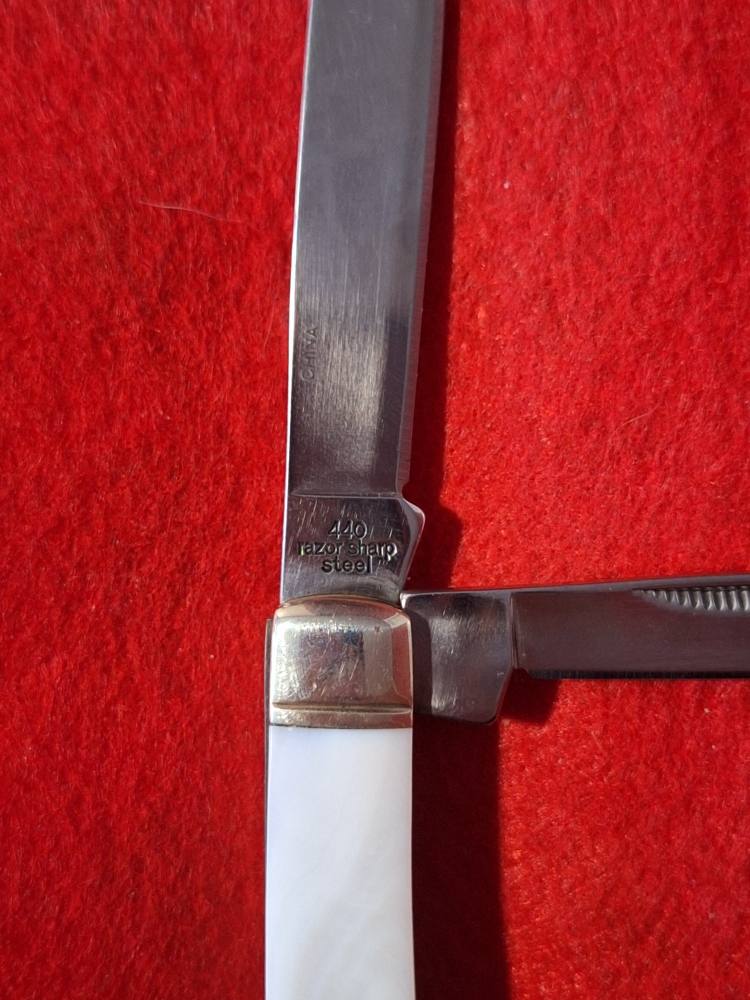 Rough Rider 'Always Ready' Two Blade Pocket Knife with Mother of Pearl Handle Overall Length 7\"