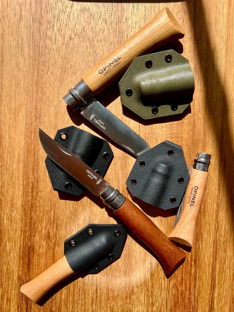 Custom Kydex Neck Carry Sheath for Opinel with Paracord Lanyard | Bushcraft Survival Outdoor Camping Trekking EDC