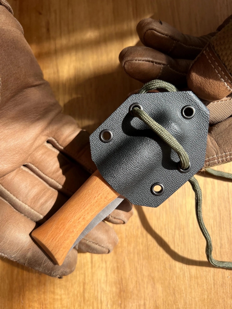 Custom Kydex Neck Carry Sheath for Opinel with Paracord Lanyard | Bushcraft Survival Outdoor Camping Trekking EDC