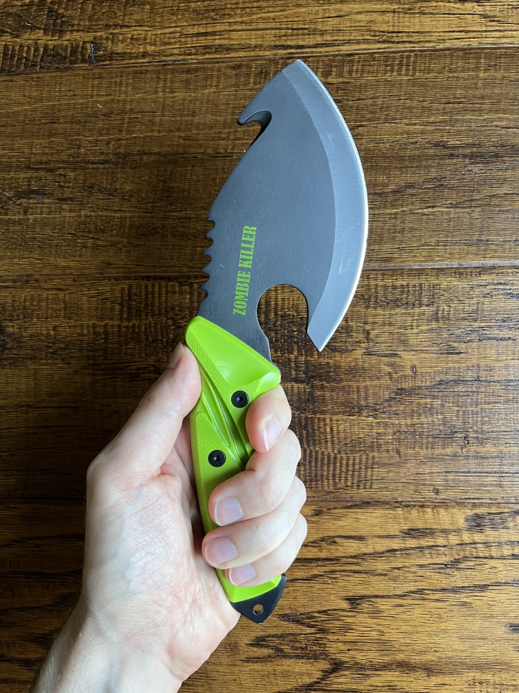Zombie Killer Tactical Hunting Knife With Gut Hook Blade and Sheath