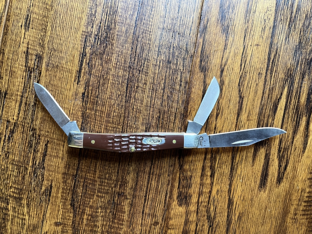Case 106 Stockman Pocket Knife with Brown Delrin Handle and Squared Bolsters