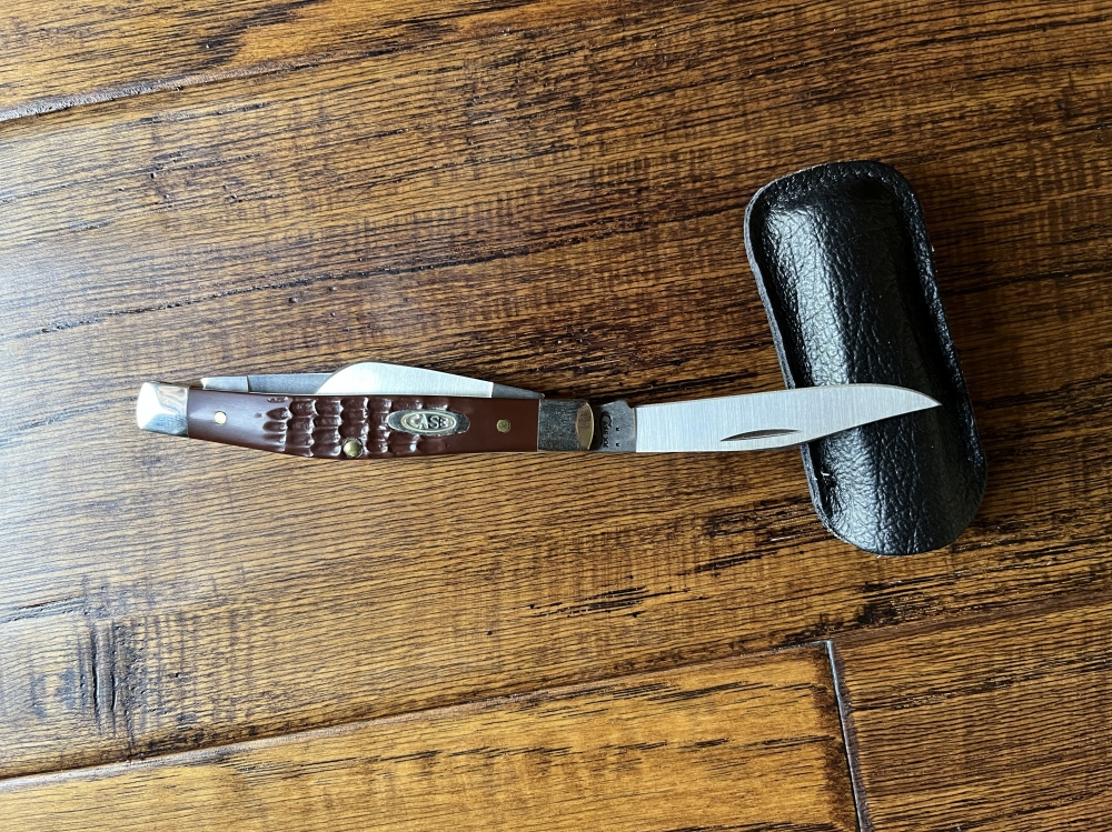 Case 106 Stockman Pocket Knife with Brown Delrin Handle and Squared Bolsters