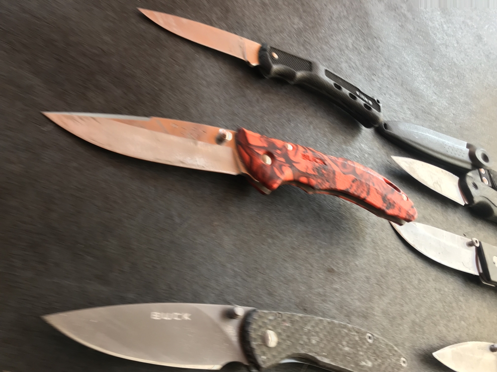 Lot of 9 Buck Knives, 8 foldable, 1 fixed