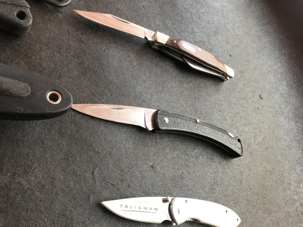 Lot of 9 Buck Knives, 8 foldable, 1 fixed