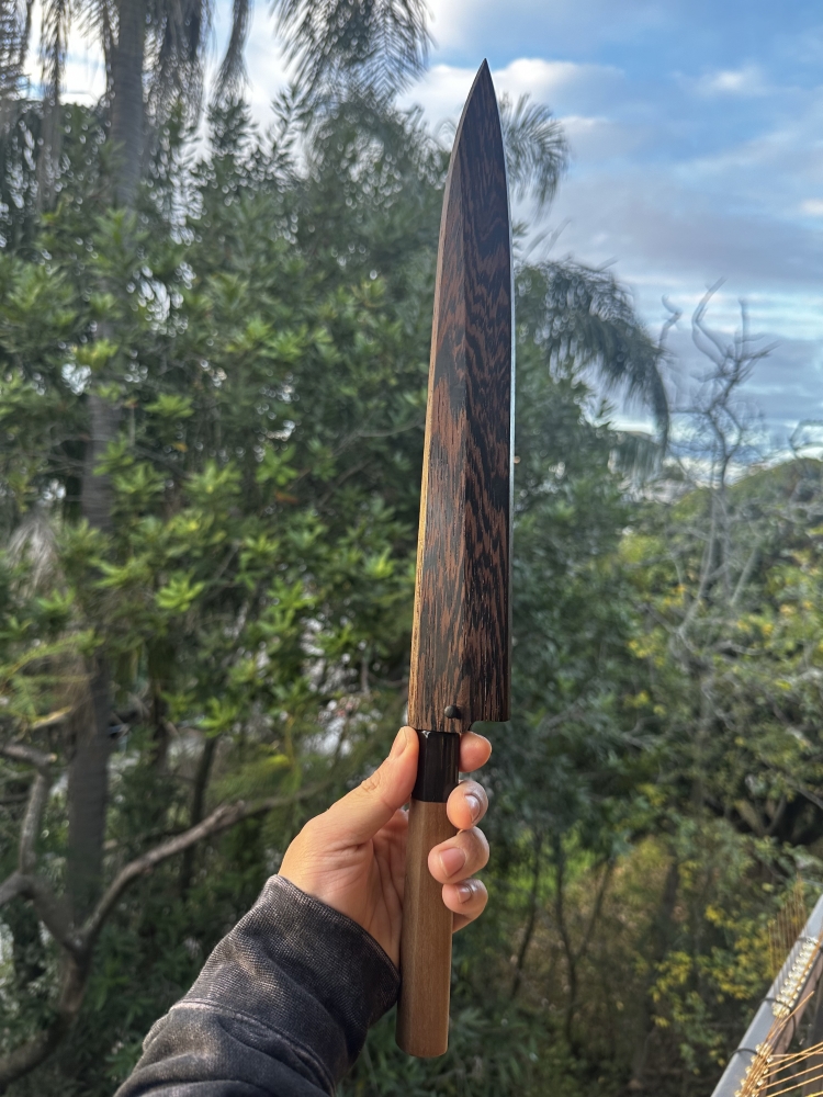 Shigefusa Kasumi 300mm Yanagiba with premium saya