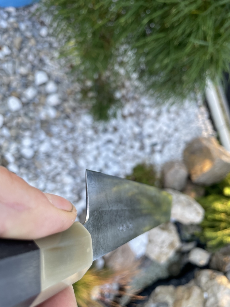 Yoshikazu Tanaka 240 mm Kiritsuke Gyuto White #1 – Ebony Handle