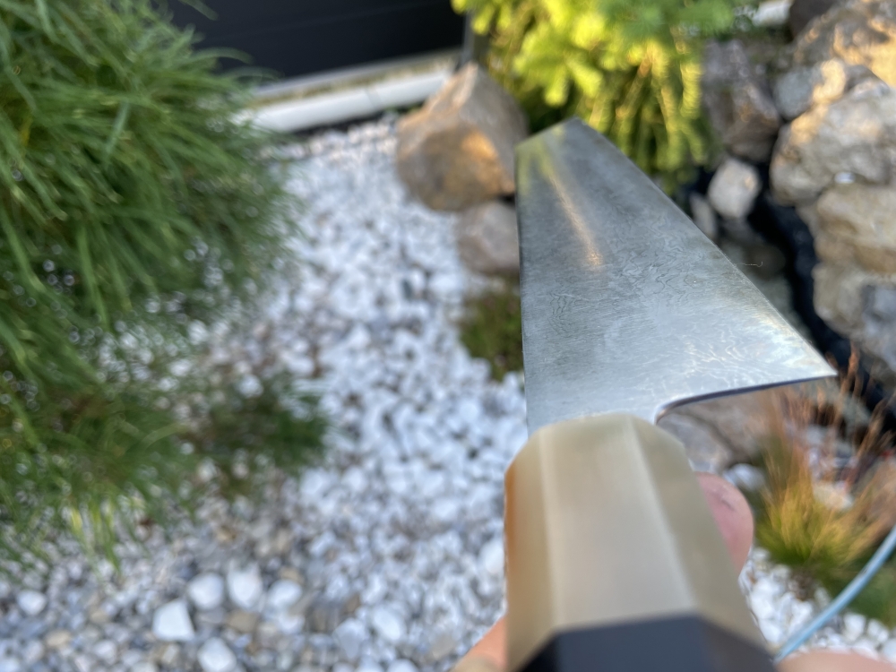 Yoshikazu Tanaka 240 mm Kiritsuke Gyuto White #1 – Ebony Handle