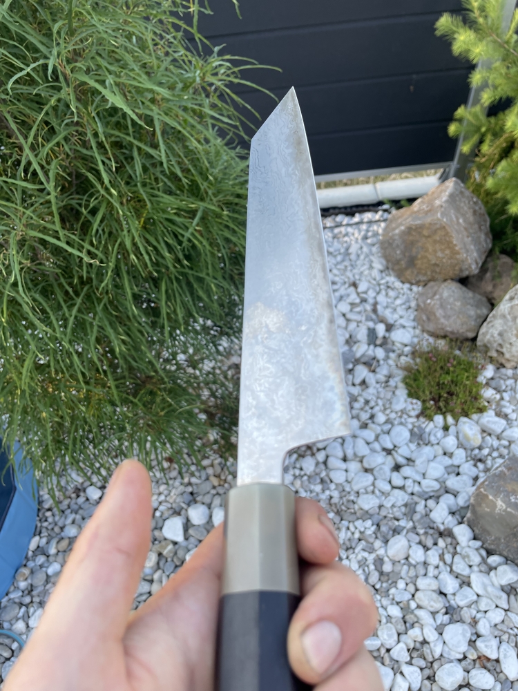 Yoshikazu Tanaka 240 mm Kiritsuke Gyuto White #1 – Ebony Handle