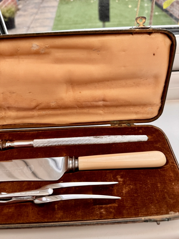Antique 3 piece roast carving set Lewis rose co & ltd