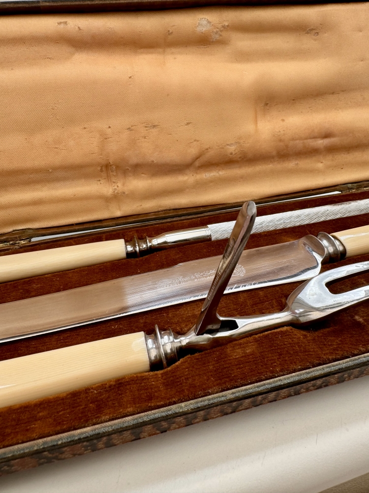Antique 3 piece roast carving set Lewis rose co & ltd