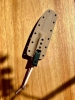 Handmade Bushcraft Scandi Grind Knife with N690 (62 HRC cryo) Steel Knife Blade & ivory canvas Micarta handle. Perfect Knife for Outdoors.