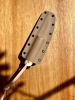 Handmade Bushcraft Scandi Grind Knife with N690 (62 HRC cryo) Steel Knife Blade & ivory canvas Micarta handle. Perfect Knife for Outdoors.