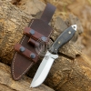 TACTICAL DC 53 Steel EDC Handmade Hunting Knife W Black Micarta Handle Genuine Cowhide Leather Sheath