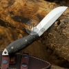 TACTICAL DC 53 Steel EDC Handmade Hunting Knife W Black Micarta Handle Genuine Cowhide Leather Sheath