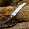 TANTO D2 Tool Steel Knife Steel Bolster Red Black Micarta Handle Genuine Cowhide Leather Sheath