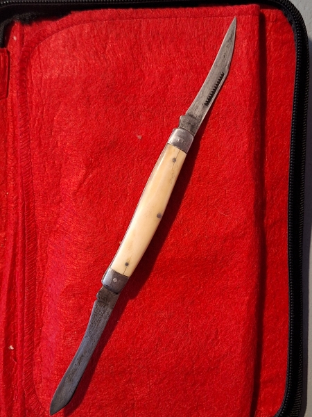 Vintage double blade pocket knife stainless steel overall length 9 1/2