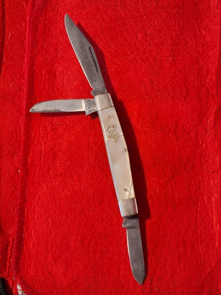 Buck Creek Little Diamondback 1974-1975 Stockman knife, Solingen Germany overall length 8