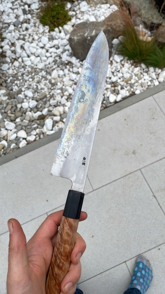 Migoto - Nakagawa x Kawakita	Gyuto	Shirogami 1 core soft iron clad