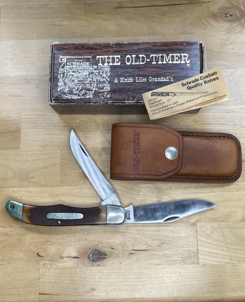 Vintage Schrade Old Timer USA 250T Folding Hunter 2 Blade Pocket Knife