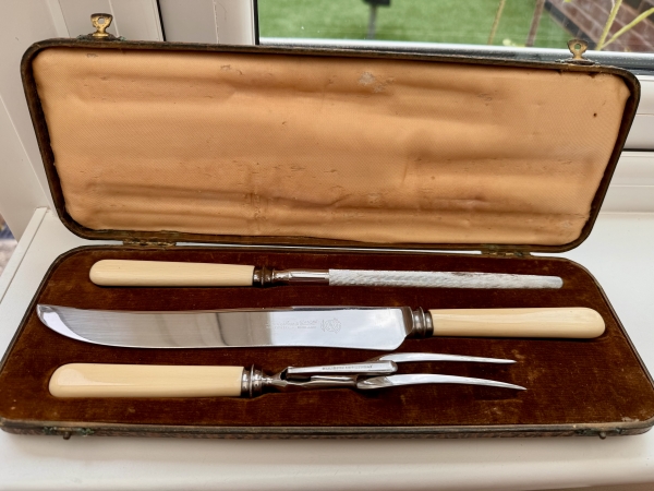 Antique 3 piece roast carving set Lewis rose co & ltd