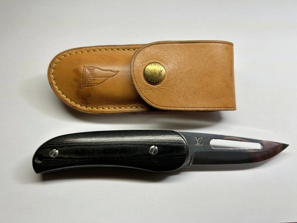 LOUIS VUITTON 1995 LV cup Sailing race POCKET KNIFE & LEATHER SHEATH Ltd Edition