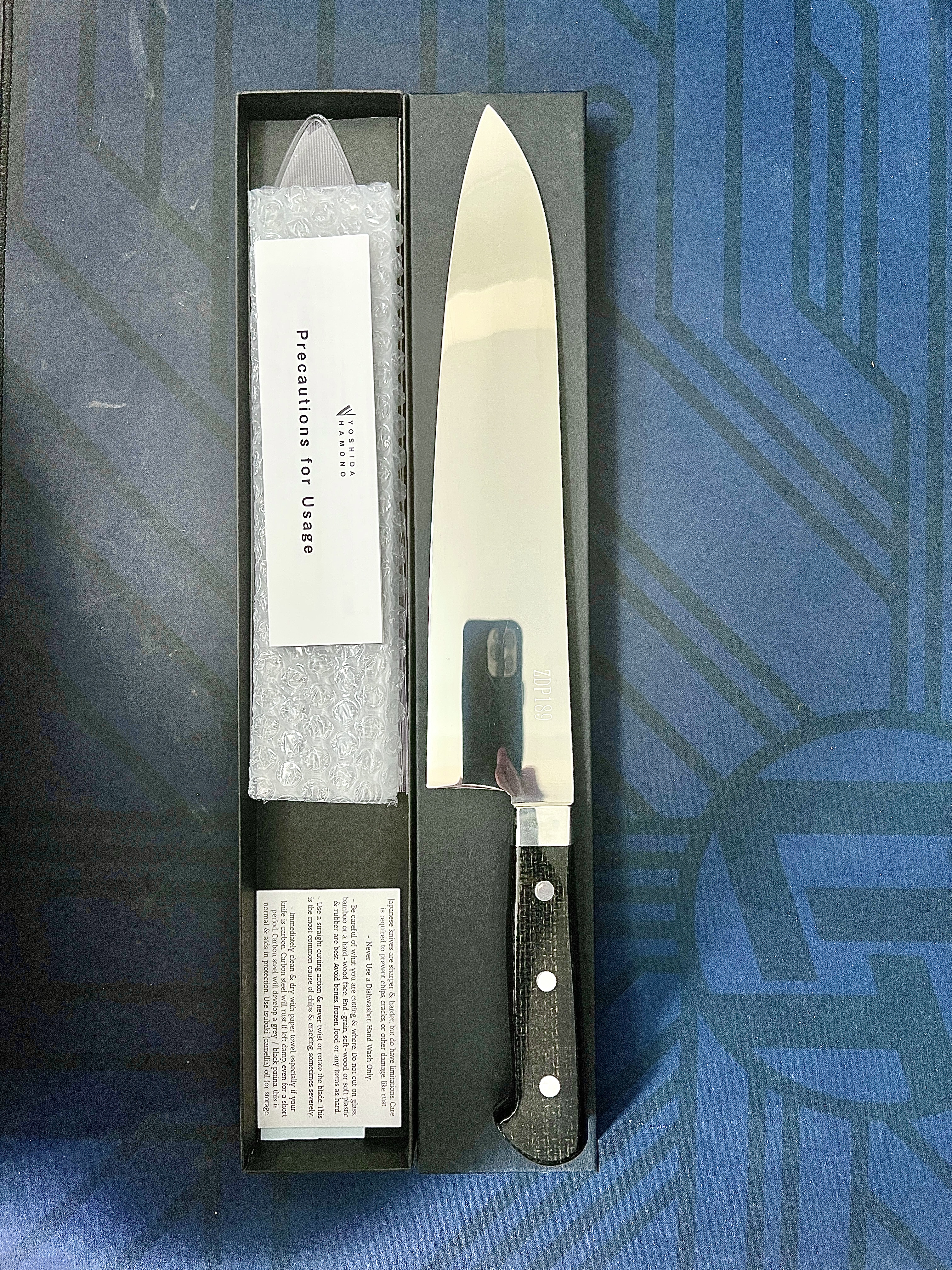 Yoshida Hamono ZDP‑189 Honyaki Mirror‑Polished Gyuto 250mm