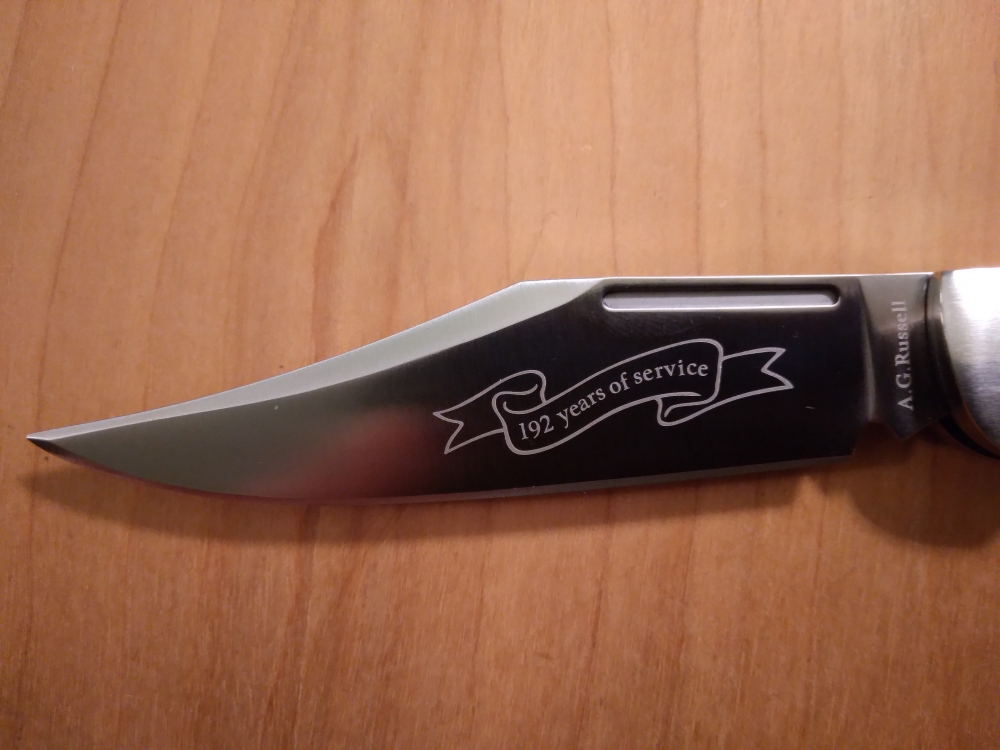 2015 A.G. Russell Texas Ranger Folding Knife 192 Years of Service with Belt Sheath