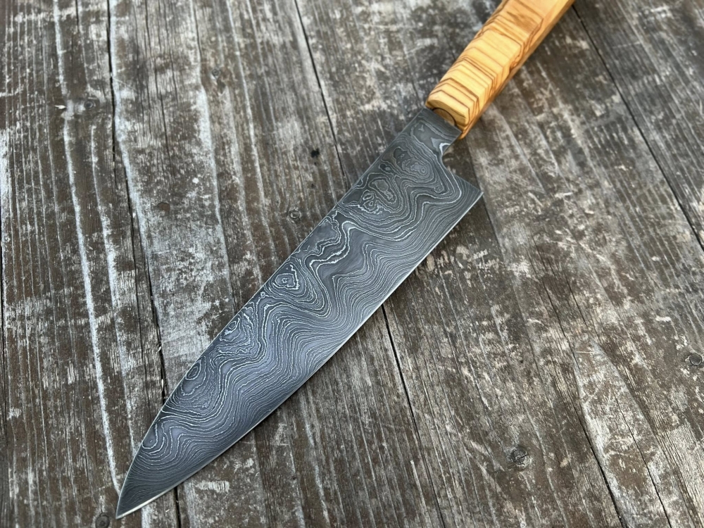 Handmade damascus gyutos made in Czech Republic