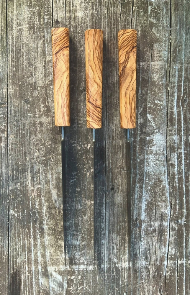 Handmade damascus gyutos made in Czech Republic