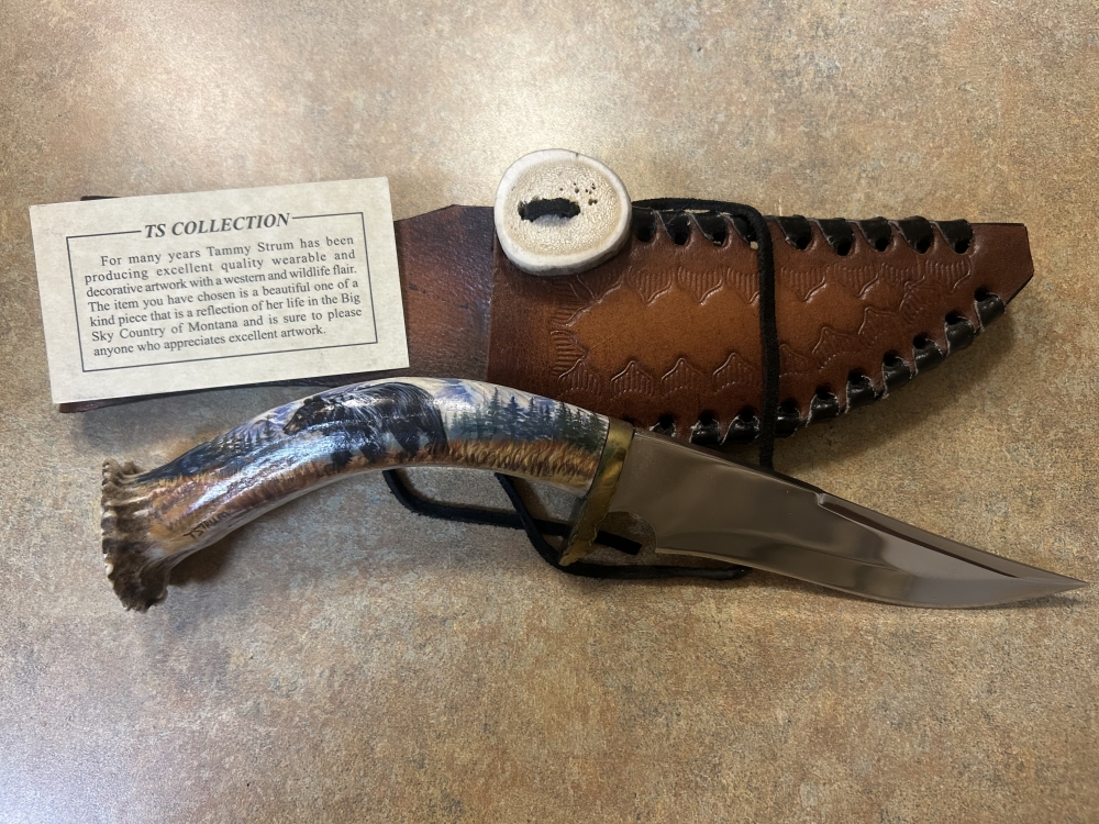 Hand-painted Collectible Bear Knife and Sheath
