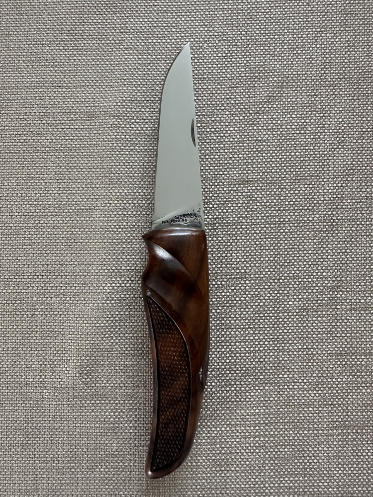 Gerber Hand Checkered Walnut Folding Hunter