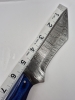 NEW!!! Handmade Damascus Steel Collector Knife – Blue Wooden Handle with Sheath